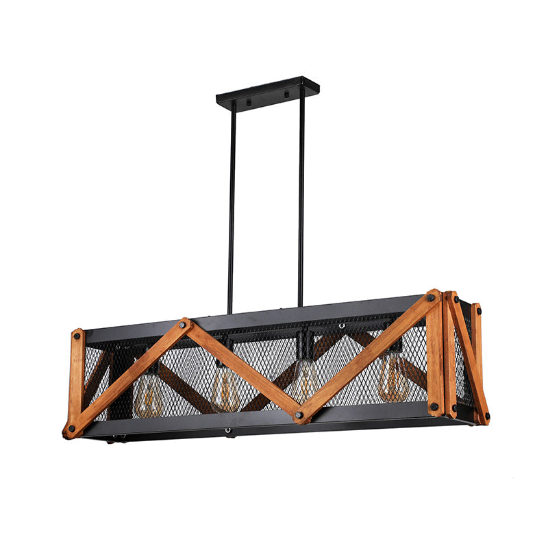 Lámpara Colgante Industrial Retro de Hierro – Diseño Rectangular, E27 - Ledinnova