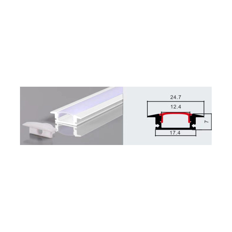 PERFIL PARA CINTA LED 2M EMBUTIDO - Ledinnova