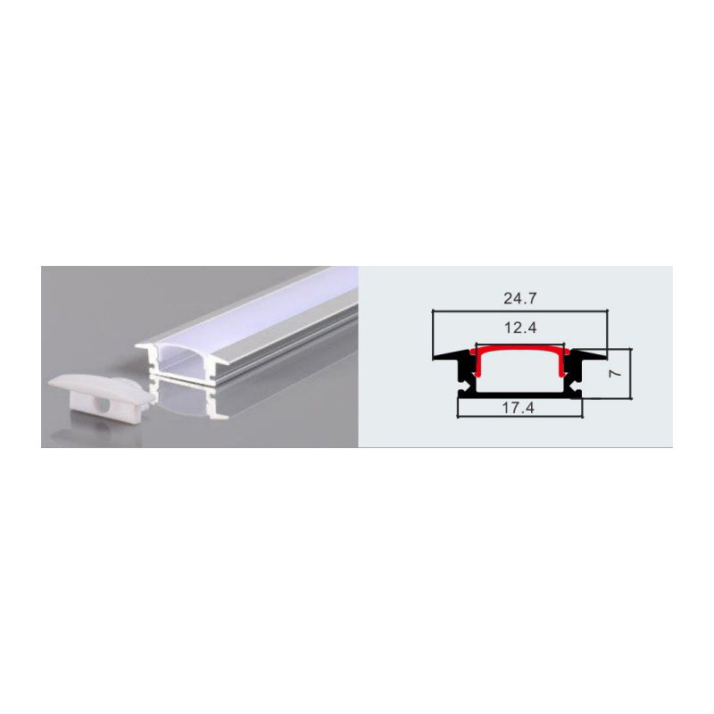 PERFIL PARA CINTA LED 2M EMBUTIDO - Ledinnova
